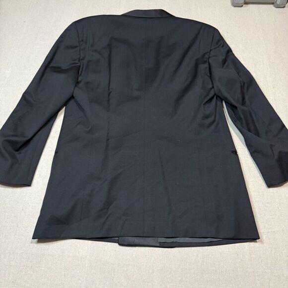 Giorgio Armani Collezioni Black Blazer Jacket Men’s Size 44R 100% Wool Suit - Picture 2 of 9